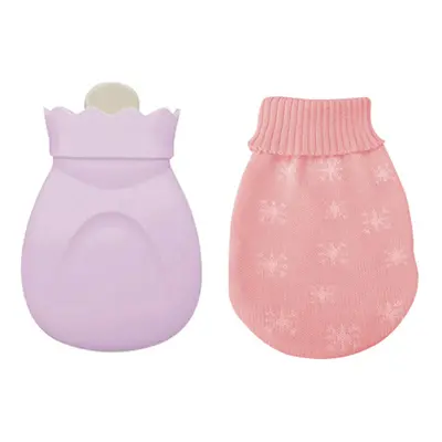 Sac à eau chaude en silicone de 310 ml avec couverture tricotée, mini chauffe-mains rempli d&#39