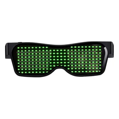 Lunettes Bluetooth émettant de la lumière LED rechargeables Cadre noir vert