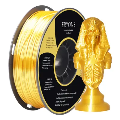 Filament PLA en soie ERYONE pour imprimante 3D, tolérance 1,75 mm, 0,03 mm, 1 kg (2,2 LBS)/bobin