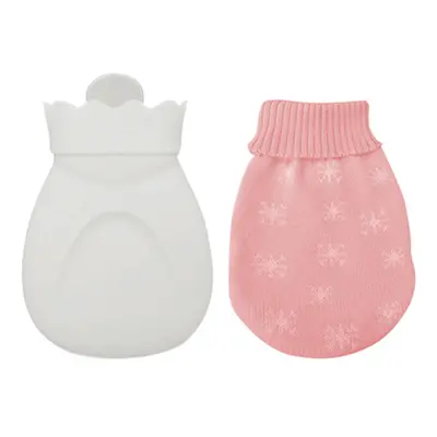 Sac à eau chaude en silicone de 310 ml avec couverture tricotée, mini chauffe-mains rempli d&#39