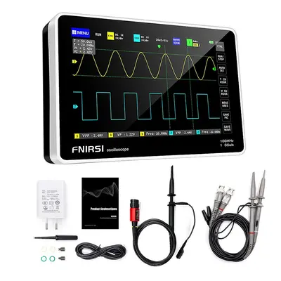 Oscilloscope pour tablette FNIRSI 1013D 7 pouces avec sonde haute tension 100X, 2 canaux, bande 