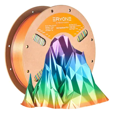 Filament pour imprimante 3D ERYONE Silk PLA 1 kg - Arc-en-ciel sur les montagnes