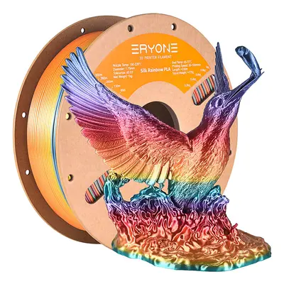 Filament pour imprimante 3D ERYONE Silk PLA 1 kg - Arc-en-ciel vibrant