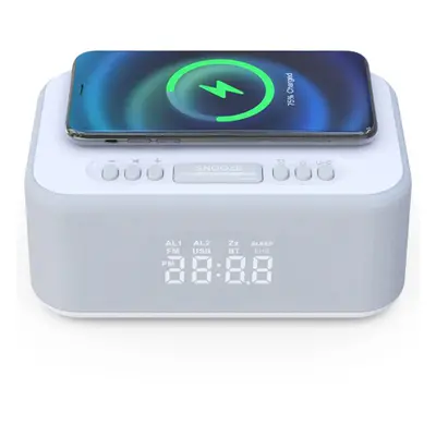 KIMIUP 101 Réveil LED avec haut-parleur Bluetooth et charge sans fil de bureau avec radio FM