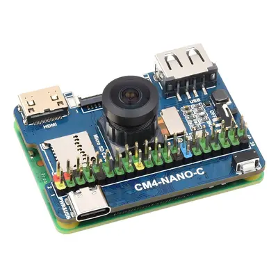 Carte de base Waveshare Nano (C) pour module de calcul Raspberry Pi 4, caméra embarquée 8MP, 55 