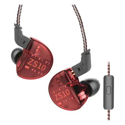 KZ ZS10 Écouteur filaire 4BA + 1DD Technologie hybride Casque de jeu de basse HiFi - avec micro 