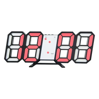 Horloge LED numérique Horloge murale 3D avec fonction de mémoire lumineuse intelligente - Rouge