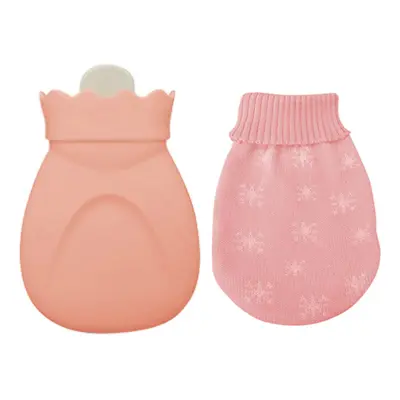 Sac à eau chaude en silicone de 310 ml avec couverture tricotée, mini chauffe-mains rempli d&#39