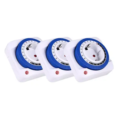 3PCS TIMEBEST GMT01A Commutateur de minuterie programmable mécanique, 230V 24 heures Prise de mi