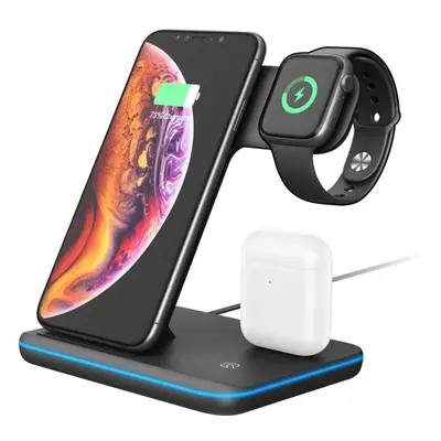 Chargeur Sans Fil Z5 15W 3-en-1, Montre Smartphone Écouteurs Multi-fonctions Support De Bureau C