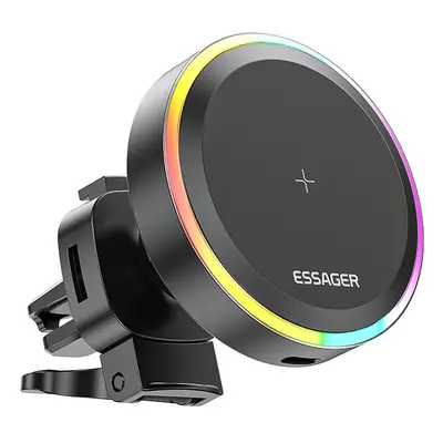 ESSAGER Qi 15W RGB Support de téléphone de voiture magnétique chargeur sans fil pour iPhone 14 1