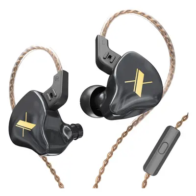 KZ EDX avec micro filaire écouteur intra-auriculaire sport casque antibruit - noir