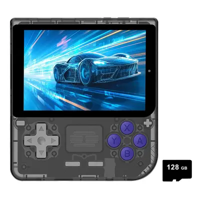 Console de jeu portable Powkiddy V10 128 Go Noir transparent