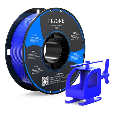 Filament PETG ERYONE pour imprimante 3D 1,75 mm Tolérance 0,03 mm 1 kg (2,2 lb)/bobine - Bleu