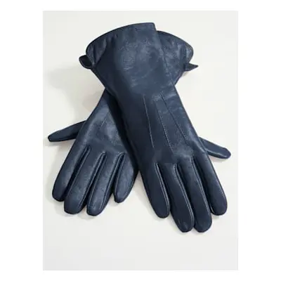 Gants accessoire mode parfait en cuir d'agneau fin - - marine