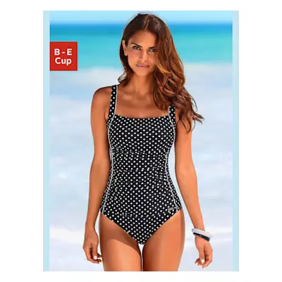 Maillot de bain motif petits pois - LASCANA - noir-blanc