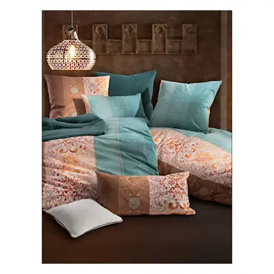 Linge de lit glissière - helline home - terre cuite-turquoise