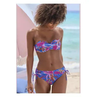 Bas de maillot de bain motif floral chaque pièce est unique - Buffalo - bleu-rose imprimé