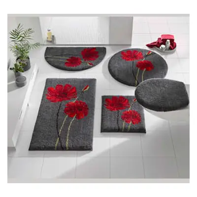 Tapis de bain acrylique - helline home - anthracite-rouge