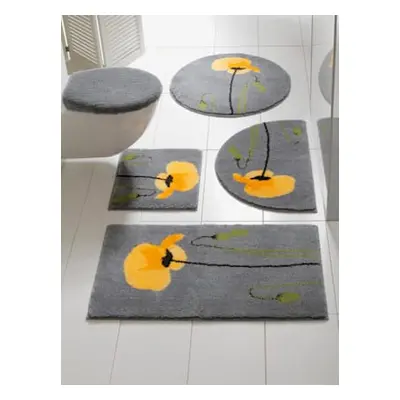 Tapis de bain acrylique - helline home - gris-jaune