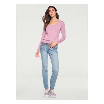 Pull col rond basique et facile à associer, coloris tendance - Linea Tesini - rose