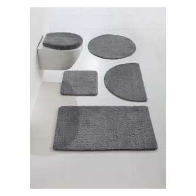 Tapis de bain polyester doux - helline home - gris foncé