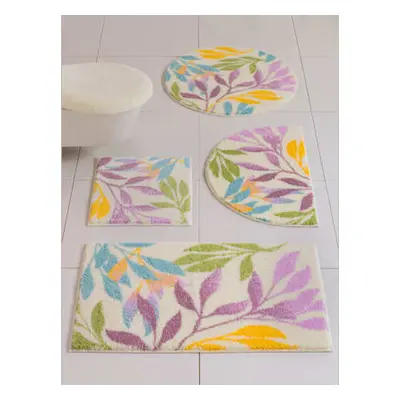 Tapis de bain acrylique facile d'entretien - helline home - écru-multicolore