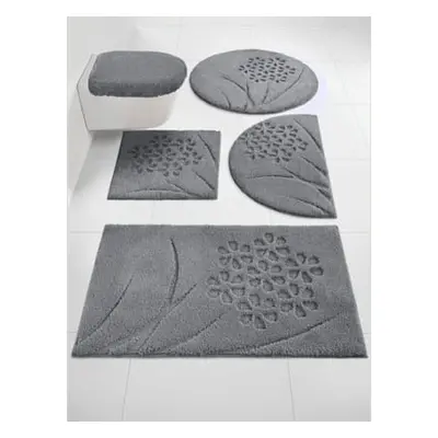 Tapis de bain polyester facile d'entretien - helline home - gris