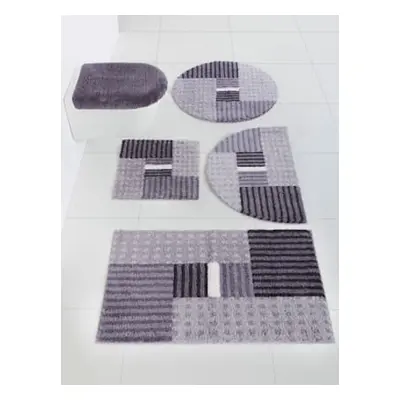 Tapis de bain acrylique - helline home - noir-gris