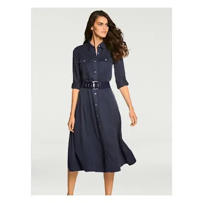 Robe-chemisier ceinture à nouer - Linea Tesini - bleu