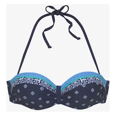 Haut de bikini bandeau à armatures imprimé - LASCANA - bleu nuit