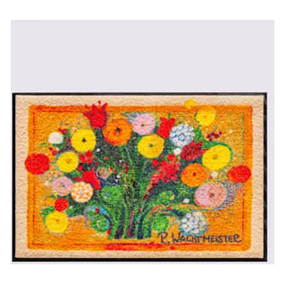 Paillasson pour intérieur et zone extérieure couverte - helline home - orange-multicolore