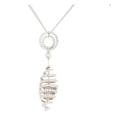 Collier diamants 4.02 carats signé KRIEGER or blanc 18.54g