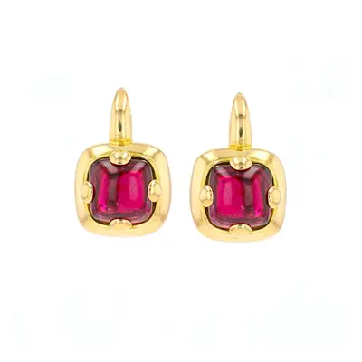 Boucles d'oreilles vintage tourmalines or jaune 9.56g