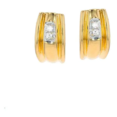 Boucles d'oreilles diamants 0.06 carat 2 ors 3.07g