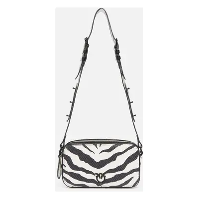 Pinko, Sac à bandoulière à motif zébré, Blanc/noir-color block, U