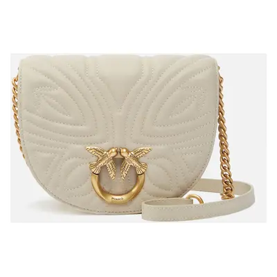 Pinko, Sac à bandoulière arrondi Mini Love Bag, Blanc+blanc-or antique, U