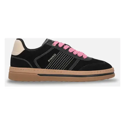 Pinko, Sneakers à lacets colorés, Noir limousine, 36