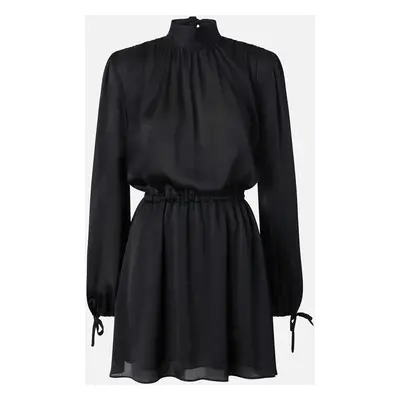 Pinko, Mini-robe dos nu ondulée, Noir limousine, 42