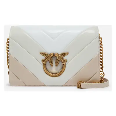 Pinko, Sac à bandoulière matelassé Love Bag Click effet dégradé, Blanc multicolore-or antique, U