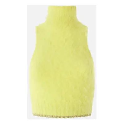 Pinko, Crop top sans manches en maille douce, Jaune-lumière de scène, XXS