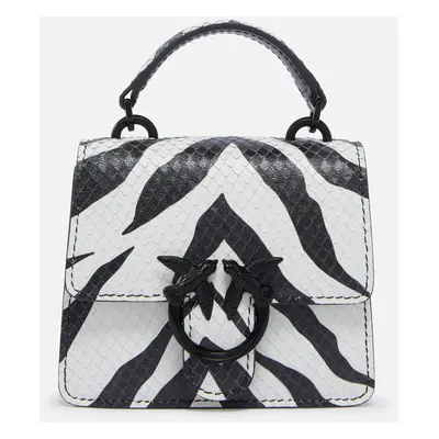 Pinko, Sac à main Micro Love Bag à motif zébré, Blanc/noir-color block, U