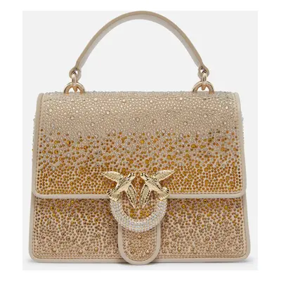 Pinko, Sac à main Mini Love Bag avec strass dégradés, Or-or brillant, U