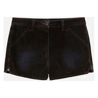 Pinko, Short moulant en denim floqué, Marron intense, 36