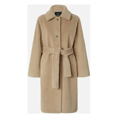 Pinko, Manteau ceinturé en fourrure synthétique, Beige nomade, 44