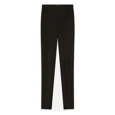 Pinko, Pantalon stretch moulant avec bas de jambe zippé, Noir limousine, 36