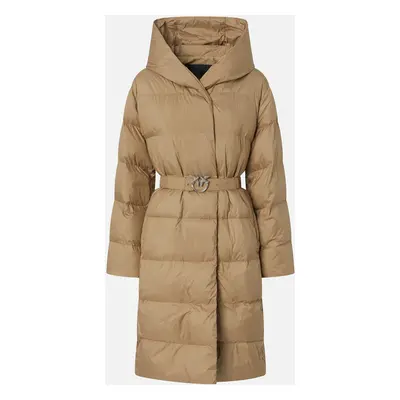 Pinko, Doudoune esprit caban rembourrée et ceinturée en toile technique, Beige-terre de toscane,