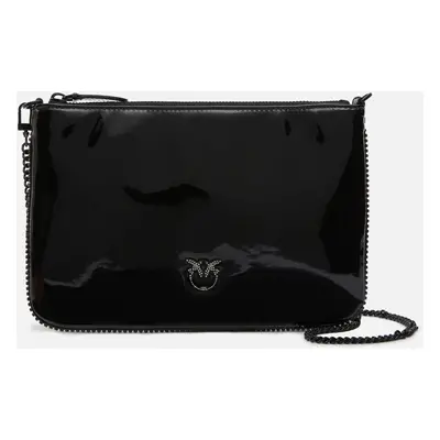 Pinko, Petit sac à main brillant avec strass et fine bandoulière, Noir limousine color block, U