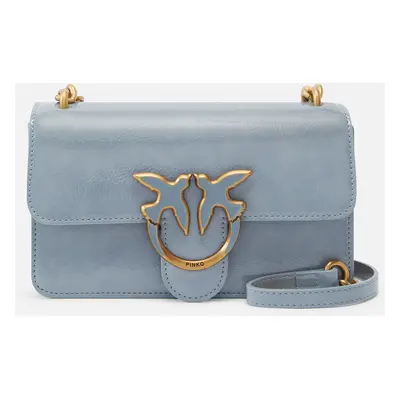 Pinko, Petit sac à bandoulière Love Bag effet cuir, Bleu clair - or antique, U