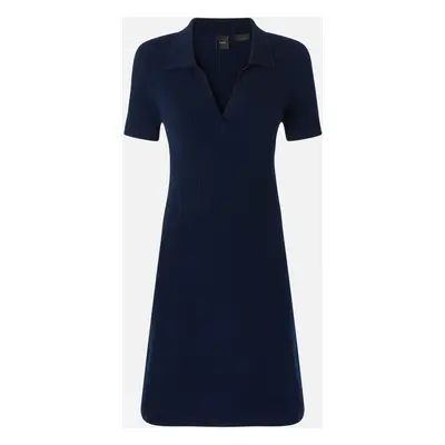 Pinko, Robe courte en maille de laine compacte, Bleu marine foncé, XS